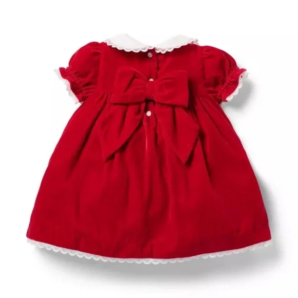 Janie & Jack Velvet Collared Baby Dress